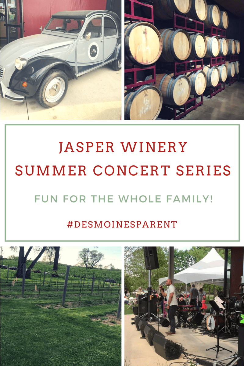 Jasper Winery Concert Series in Des Moines, Iowa activity for families