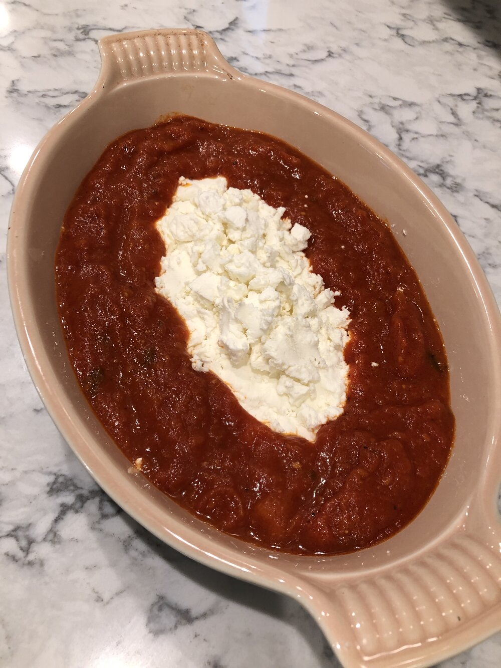 Super Simple Goat Cheese Marinara Dip Appetizer DeSocio in the Kitchen