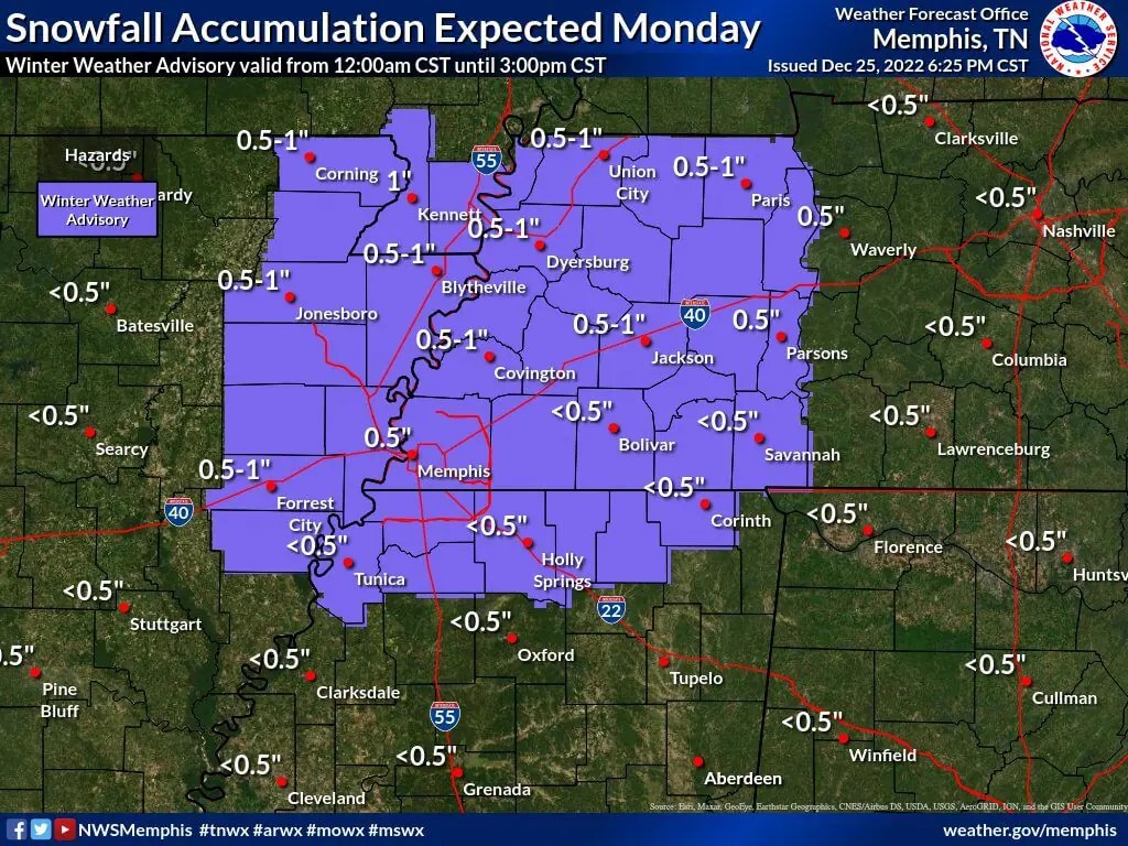 Winter Weather Advisory for Monday DeSoto County News