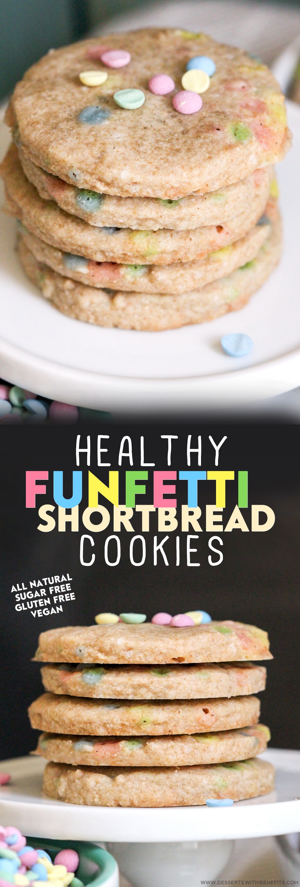 Healthy Funfetti Shortbread Cookies recipe (sugar free, gluten free, vegan)