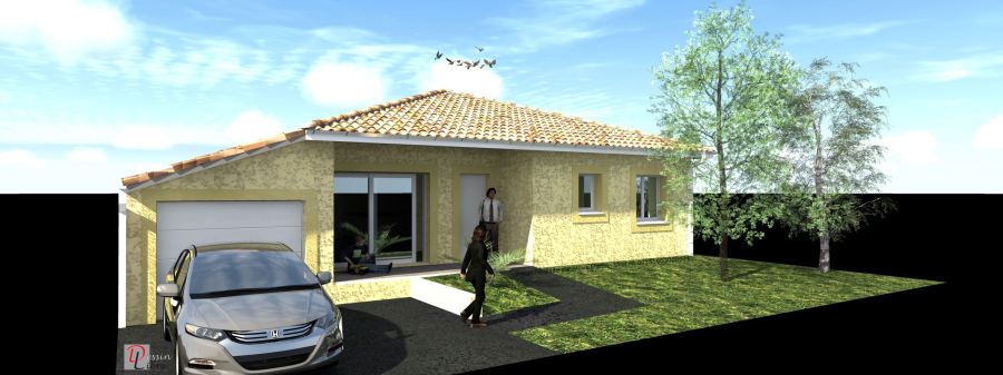 Maison rectangulaire de 106 m²( T5) avec un Garage attenant- Muret (31)