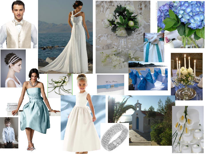 BEACH WEDDING IN BLUE PANTONE WEDDING Styleboard The Dessy Group