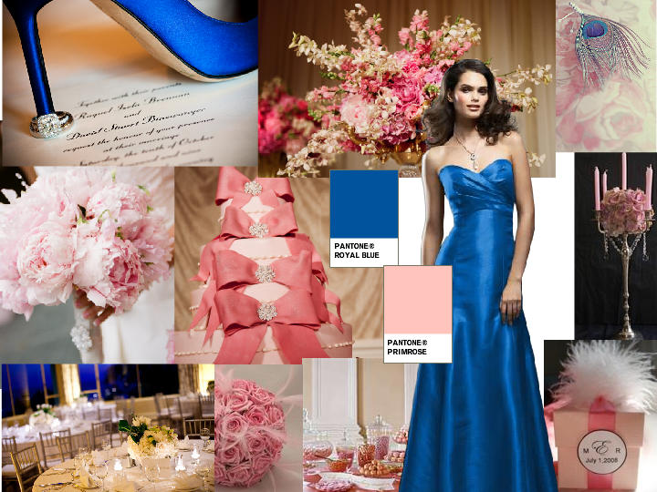 ROYAL BLUE, AND LIGHT PINK? PANTONE WEDDING Styleboard The Dessy Group