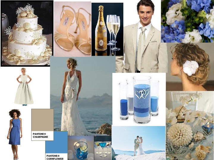 Beach wedding PANTONE WEDDING Styleboard The Dessy Group