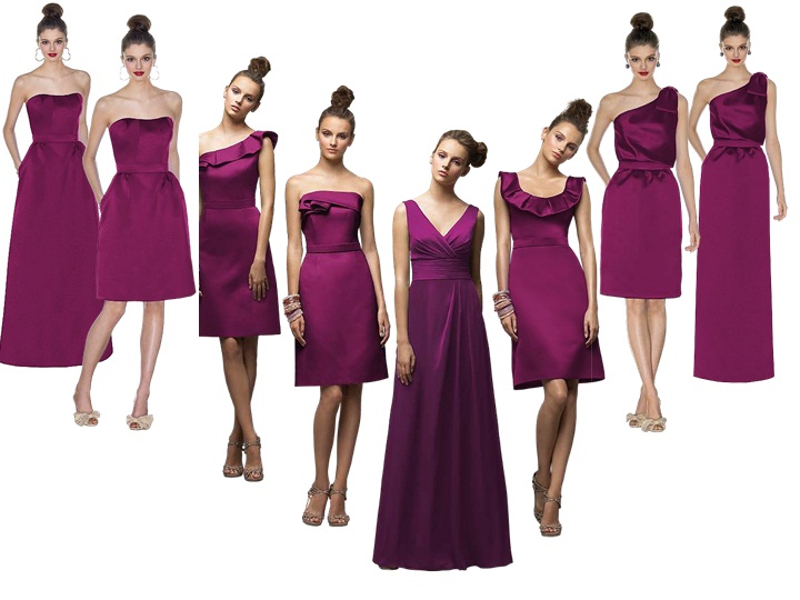 merlot bridesmaid PANTONE WEDDING Styleboard The Dessy Group