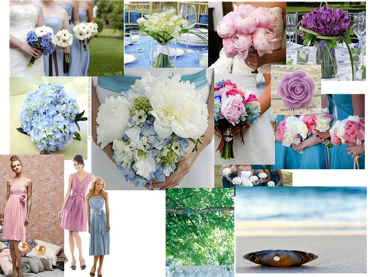 antique pink blue beach wedding PANTONE WEDDING Styleboard The