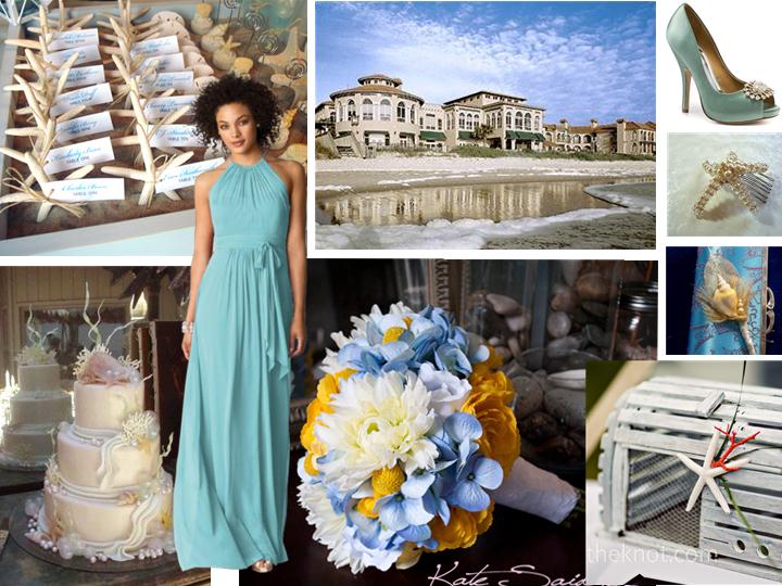 Elegant Beach PANTONE WEDDING Styleboard The Dessy Group