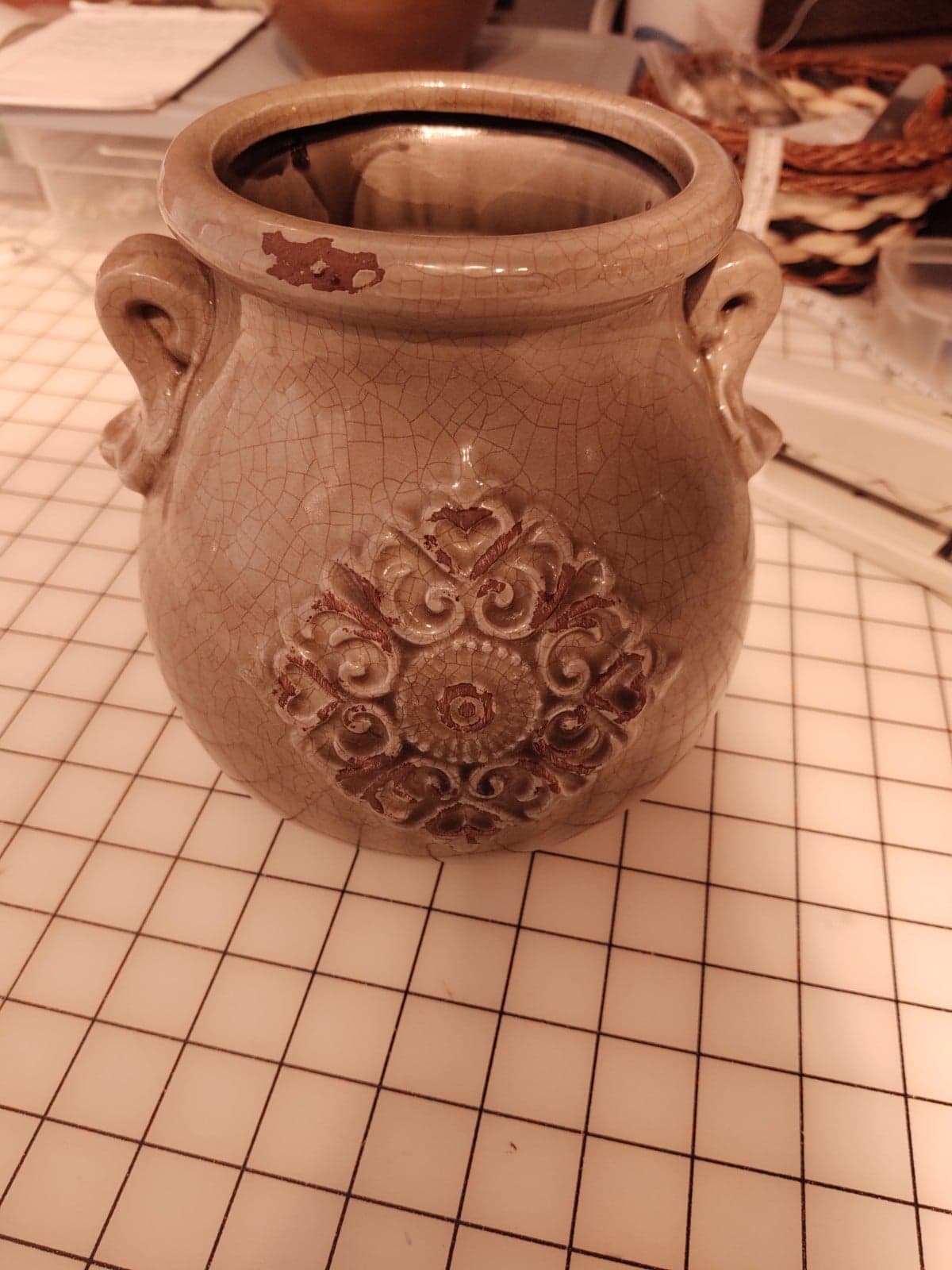 Gray ceramic vase 10 Destash