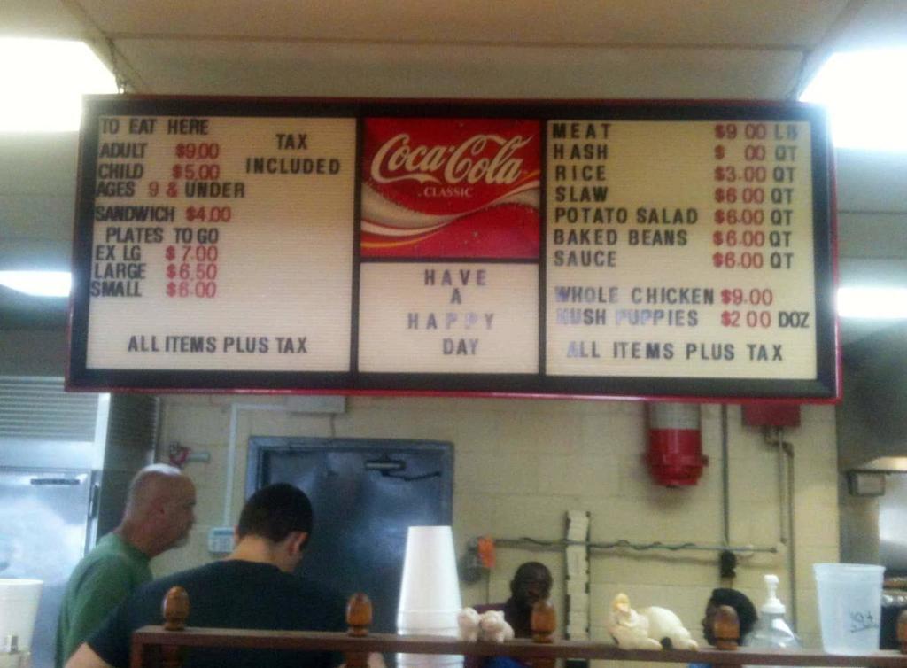 Dukes of Orangeburg, Whitman St. Menu Prices Destination BBQ