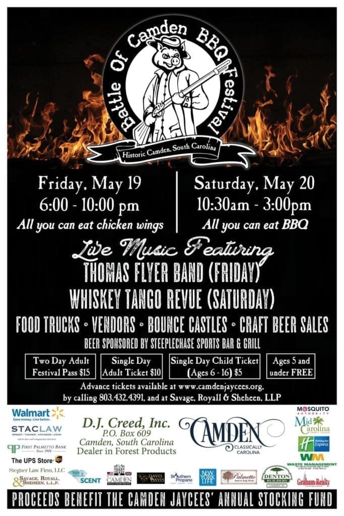 camden sc blues festival 2023 Battle of Camden BBQ Festival at Historic Camden Destination BBQ
