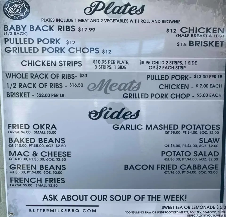 Buttermilk's BBQ Take Out Restaurant in Chester Destination BBQ