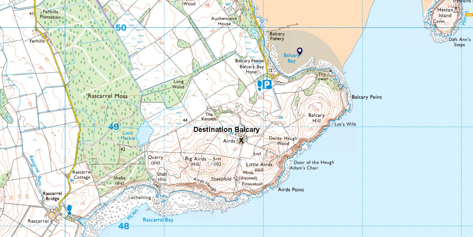 Great Coastal Pub Walks in Scotland ‘Balcary Bay and Rascarrel’