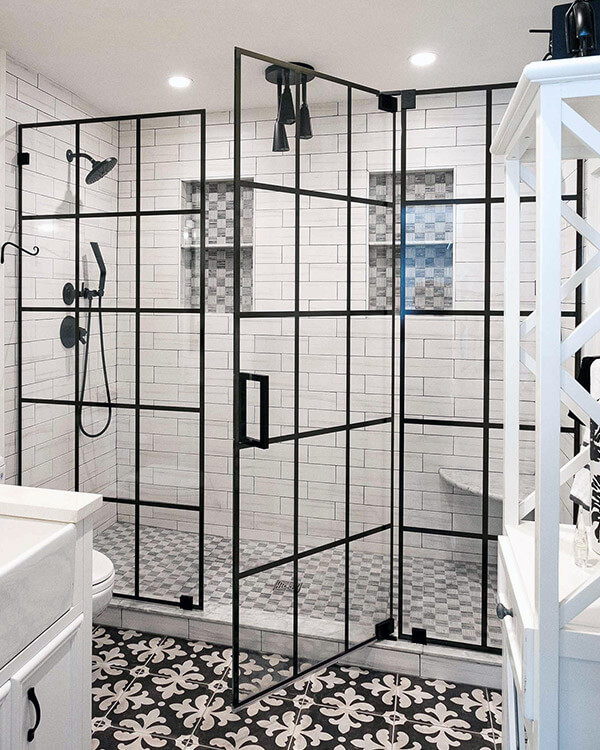 Destin Glass™ Grid Style Vista Series Shower Door Enclosures