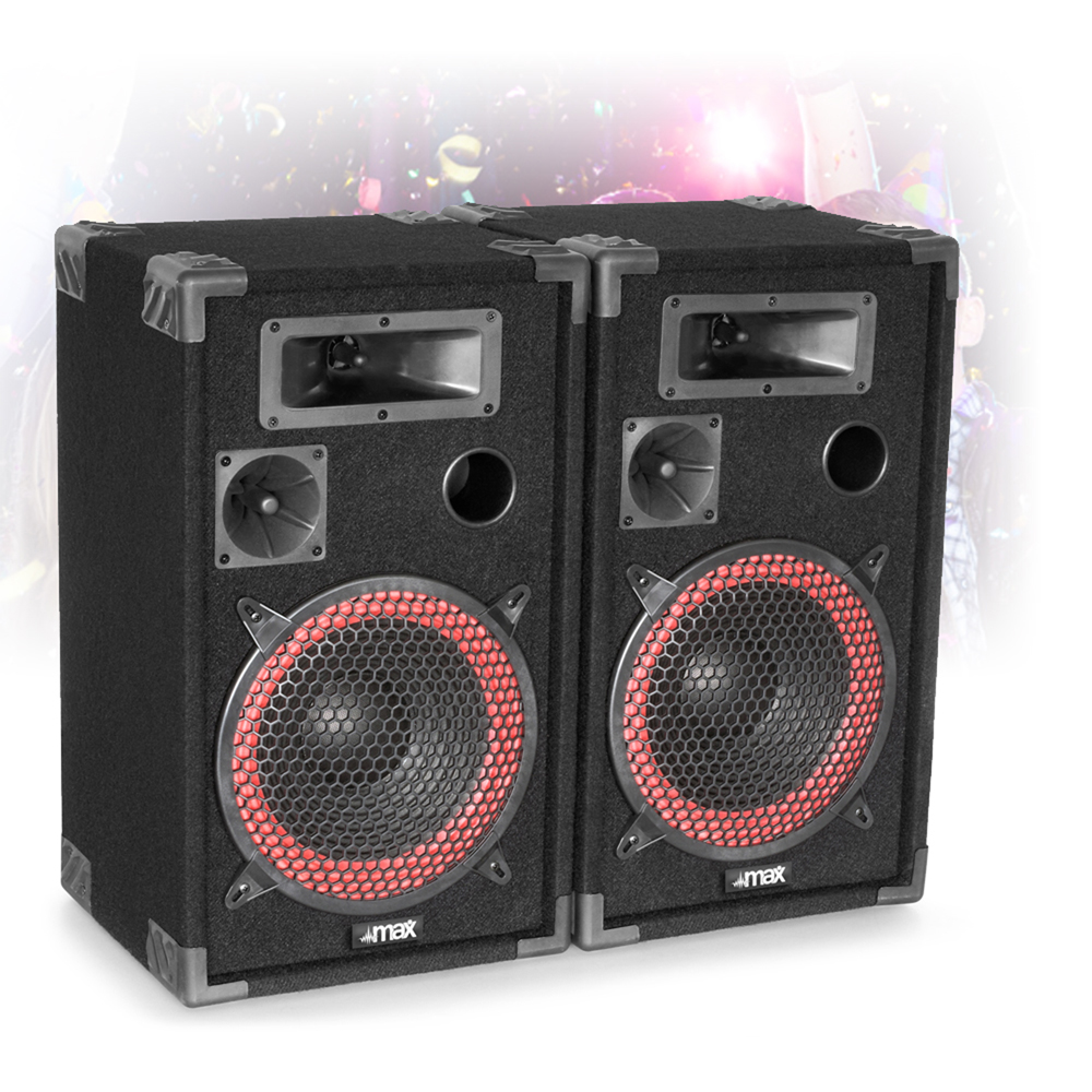 2x Skytec 10" PA Party Disco Speakers + Power Amplifier + DJ Mixer