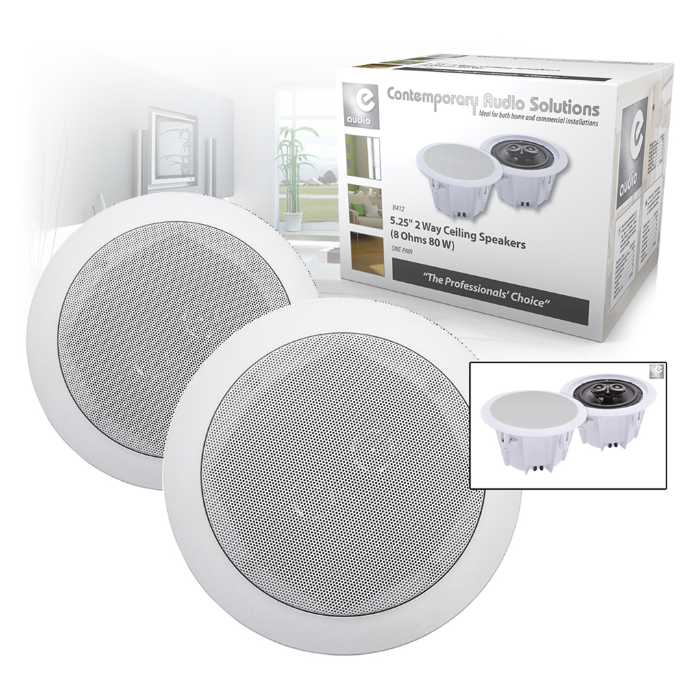 eAudio Home Bathroom Moisture Resistant Ceiling Speakers