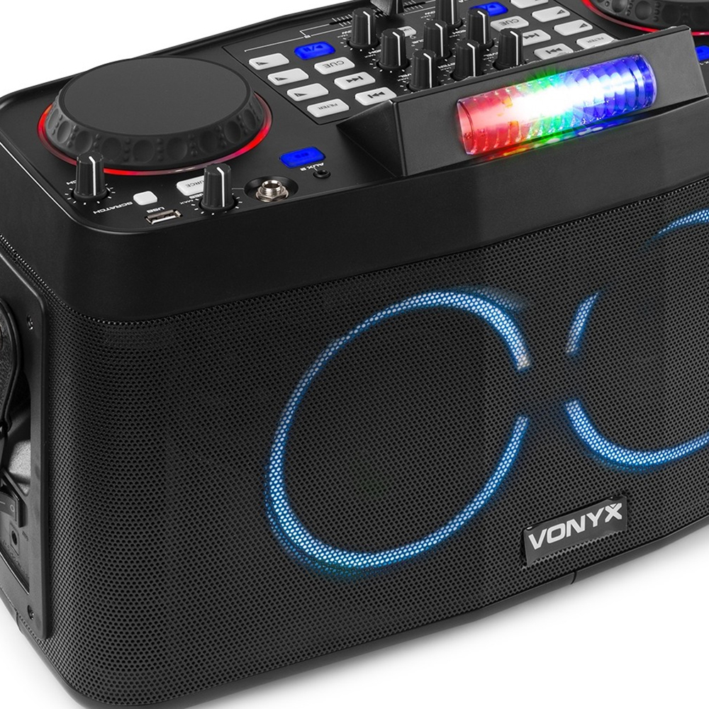Starter DJ Mixer Station Speaker System Dual Bluetooth Audio Mixing