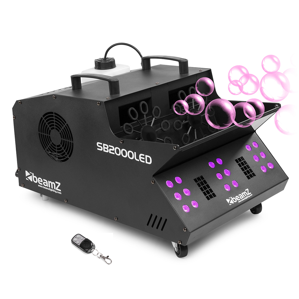 Smoke Bubble Machine Colour Changing LED Lights DMX High Output Fog Pro