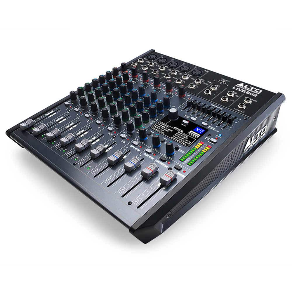 Alto LIVE 802 Professional Mixing Desk 8 Channel USB DSP Studio DJ PA