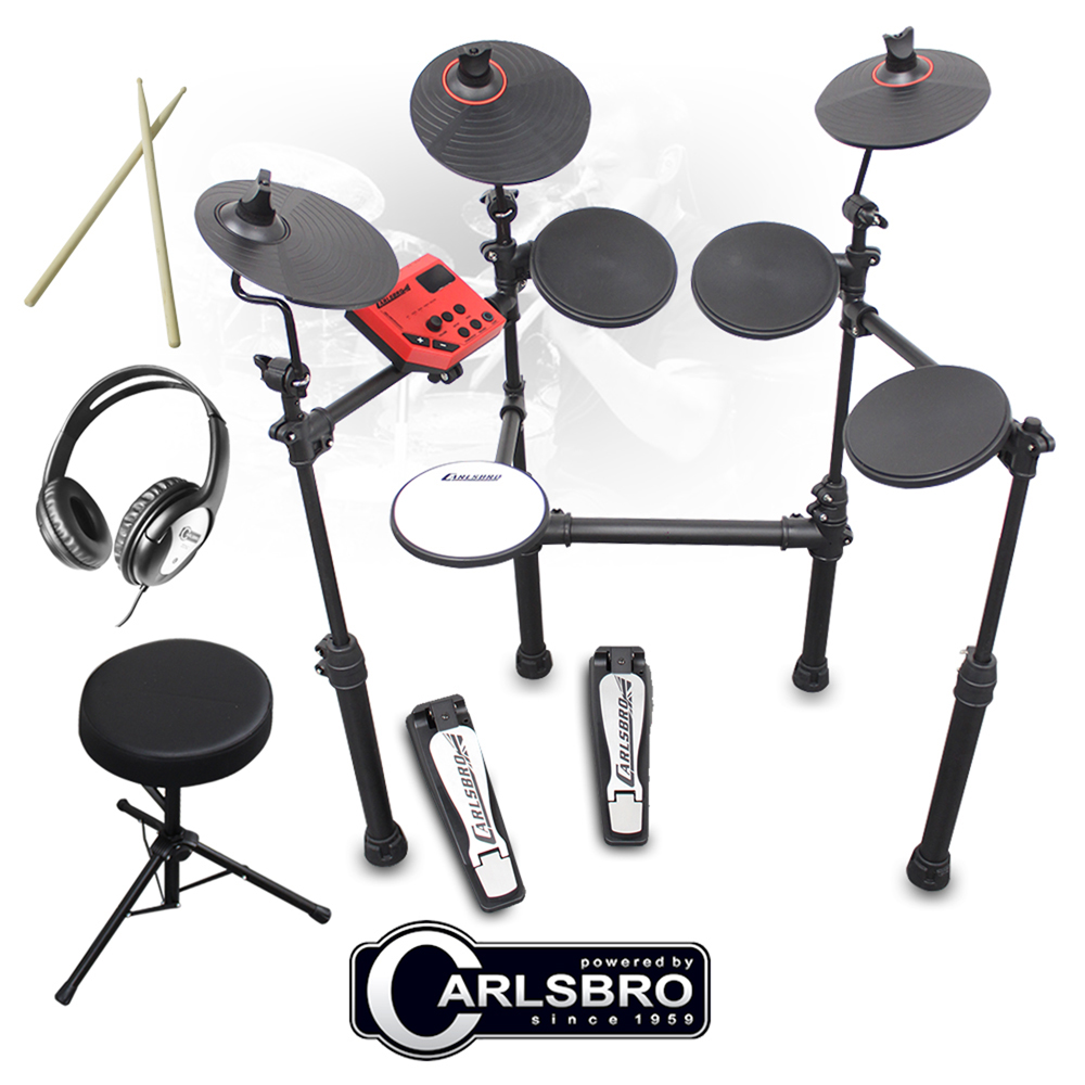Carlsbro CSD100 RPLUS 7Piece Electric Drum Kit USB MIDI Headphones