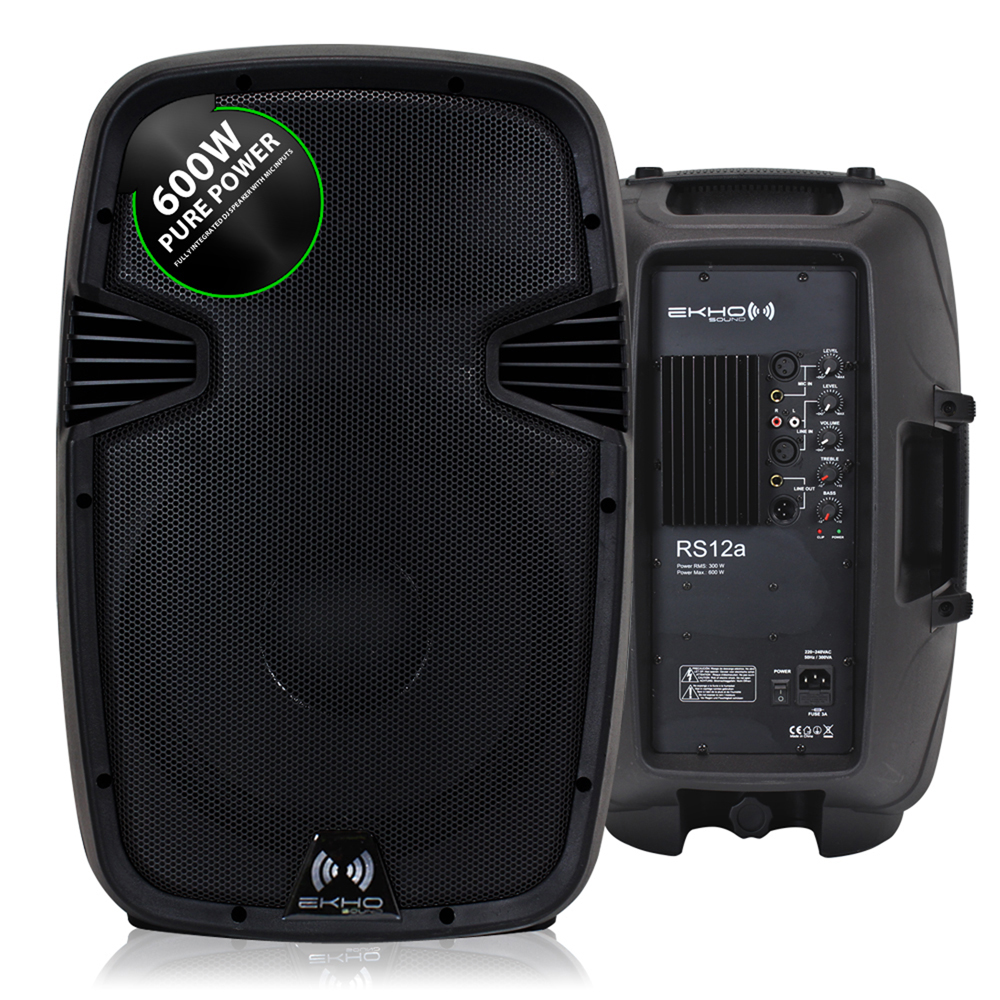 2x 12" Inch Professional DJ PA Disco Party Active Sound System Speakers