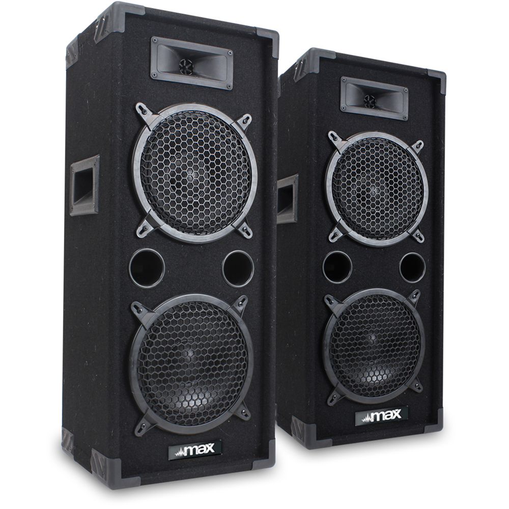 2x Max MAX 2 x 8" Speakers Bedroom DJ Disco PA Party 1600W Set Mega