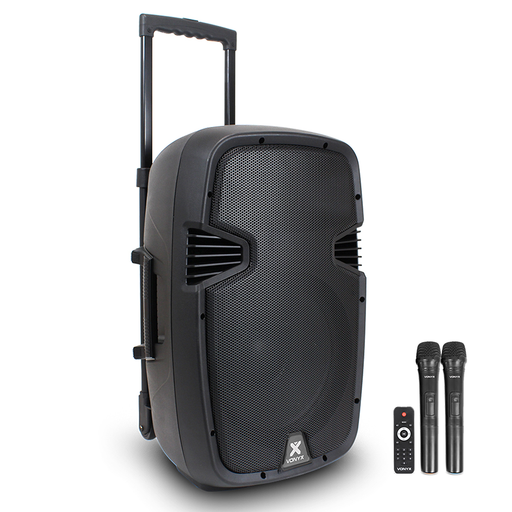 Portable Active PA Speaker System Bluetooth Wireless Microphones 12