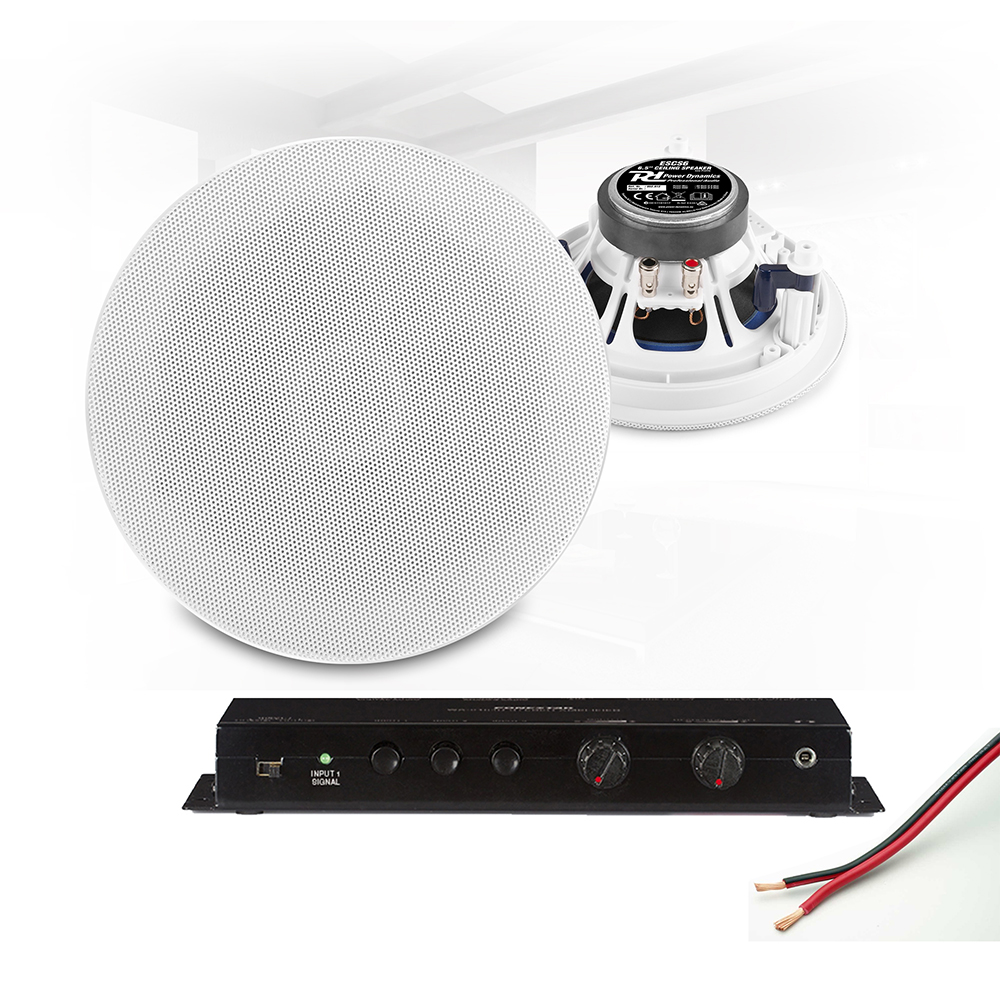 TV Ceiling Speaker System 2x 6" with Stereo Digital Amplifier Home