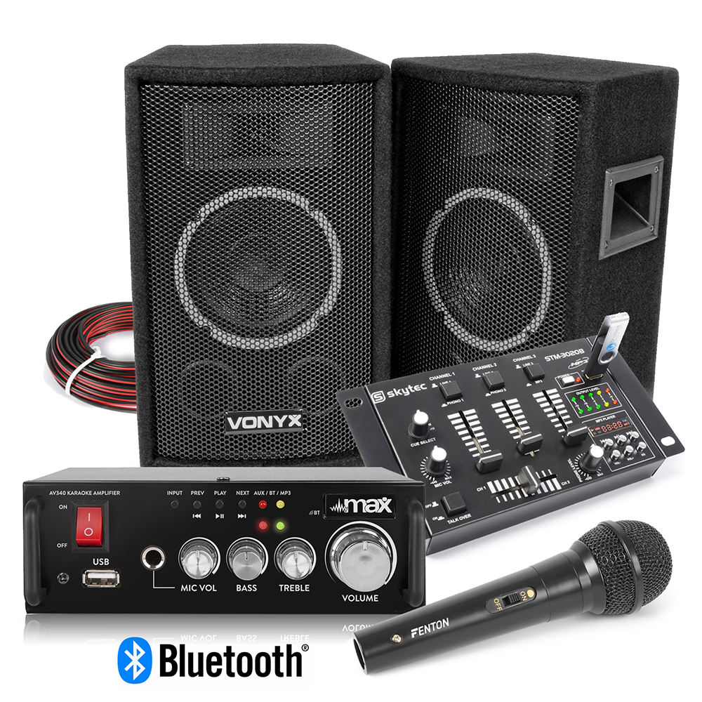 Bedroom DJ Speaker System SL6, Bluetooth Amplifier, Mixer with
