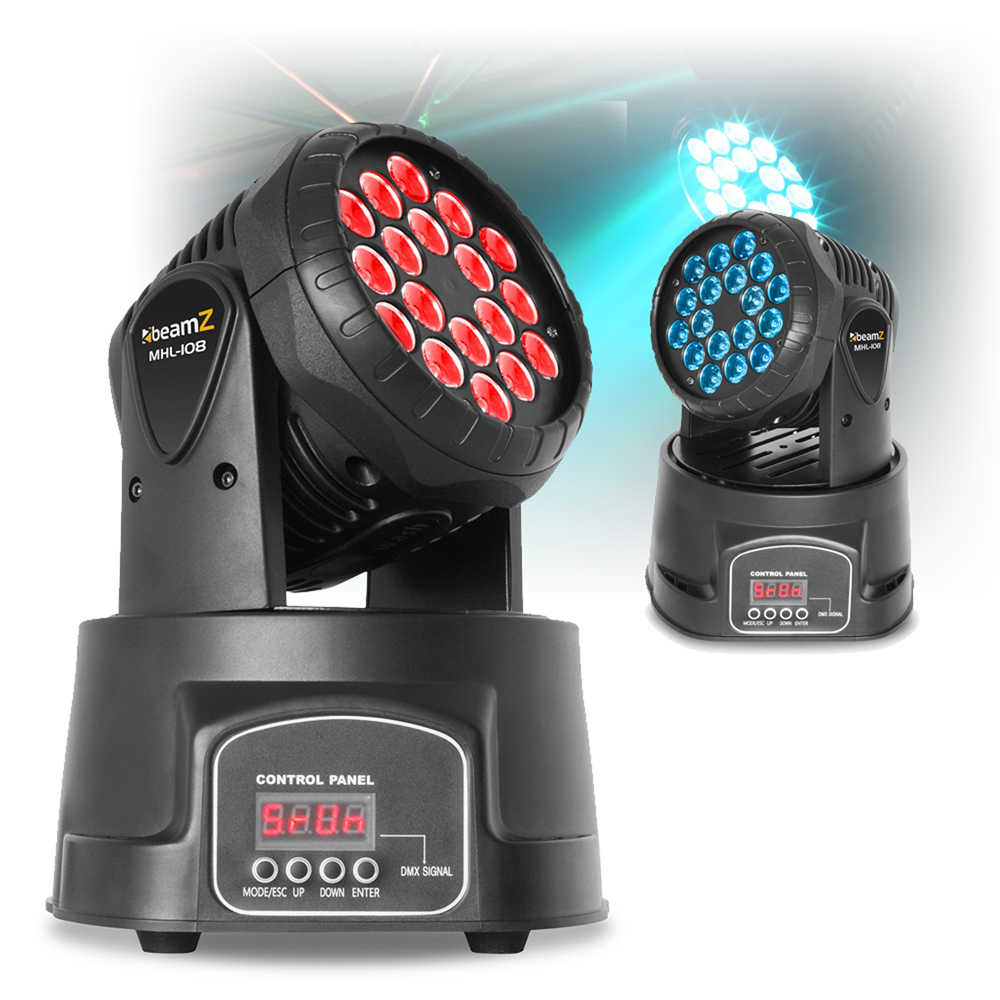 Pair of Moving Head Stage Lights DJ Disco RGB LED Wash Effect Lighting