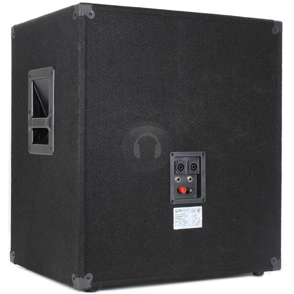 QTX 18 Inch 500W Passive Bass Bin Speaker Boombox Dual 12 Inch 600W DJ