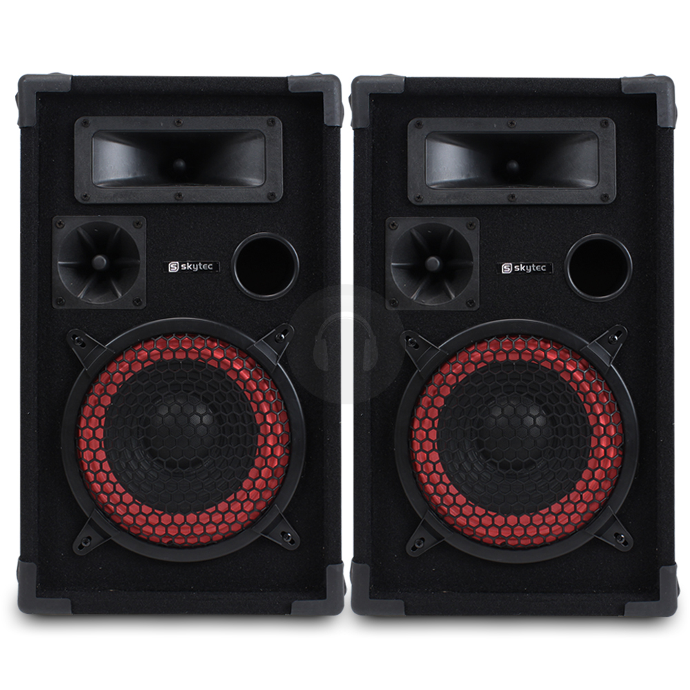 Pair Mega Bass Skytec 8" Speakers DJ Home Audio Hifi PA Disco Party 500W