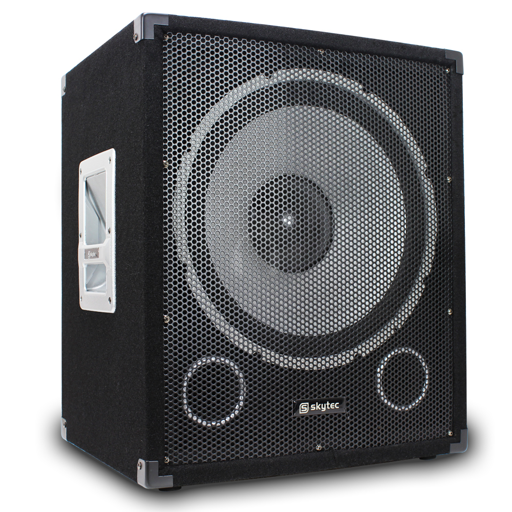 Skytec 15" Inch Subwoofer DJ Disco Bass Bin + 12" Passive PA Party