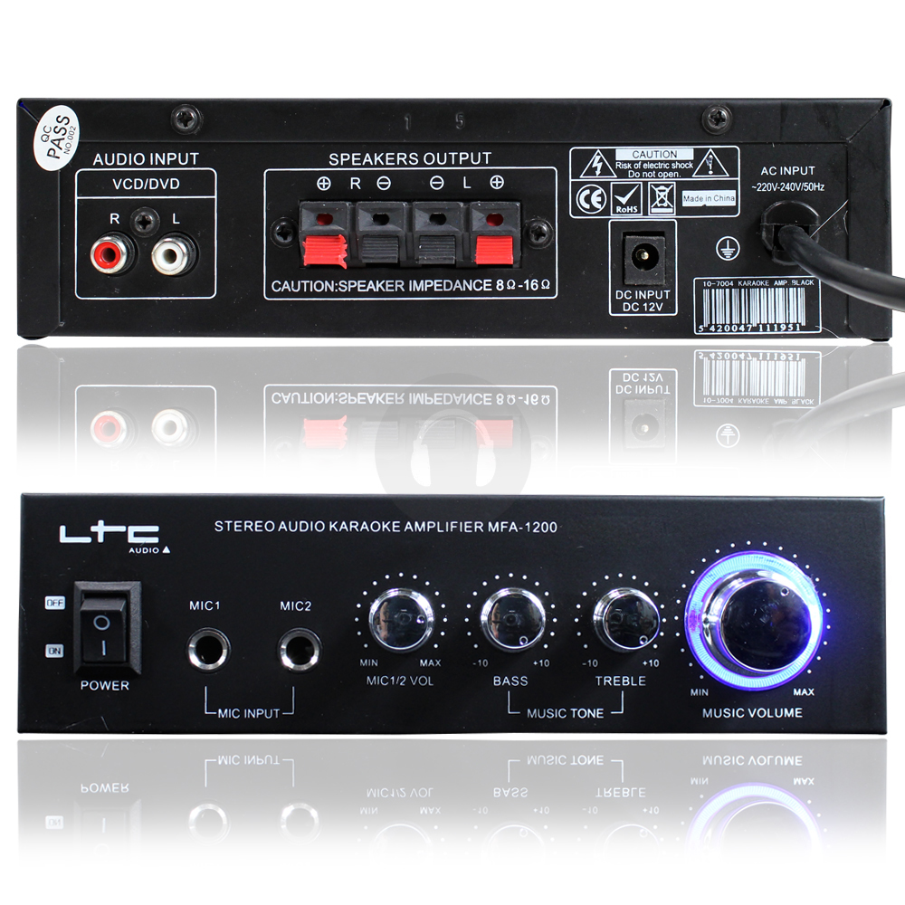 LTC Stereo Karaoke Amplifier Compact Party Disco DJ Amp Home HiFi