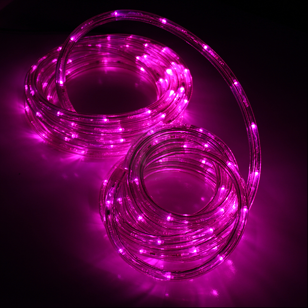 8M LED Pink / Purple Rope Light Flashing Multi Function RopeLight