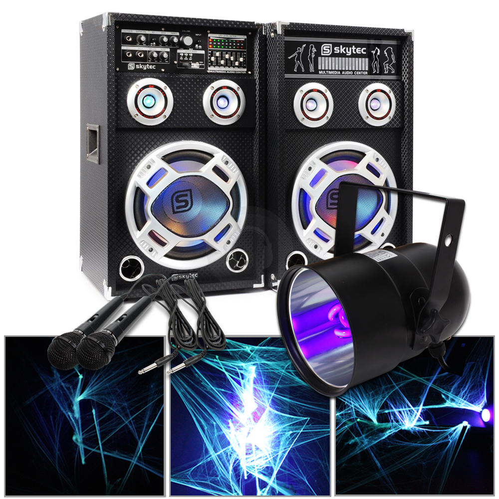 House Party Lights Disco Lighting Speakers DJ Mixer PA Amplifier 140W