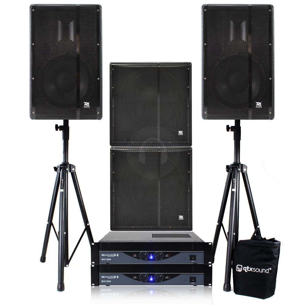2x Power Dynamics 12" Pro PA Speakers Bass DJ Subwoofers Amps System
