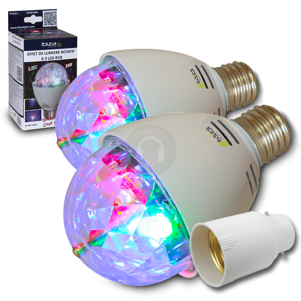 2x Disco Ball Effect Lights Spinning BC Fitting Bulbs COLOUR SHOW eBay