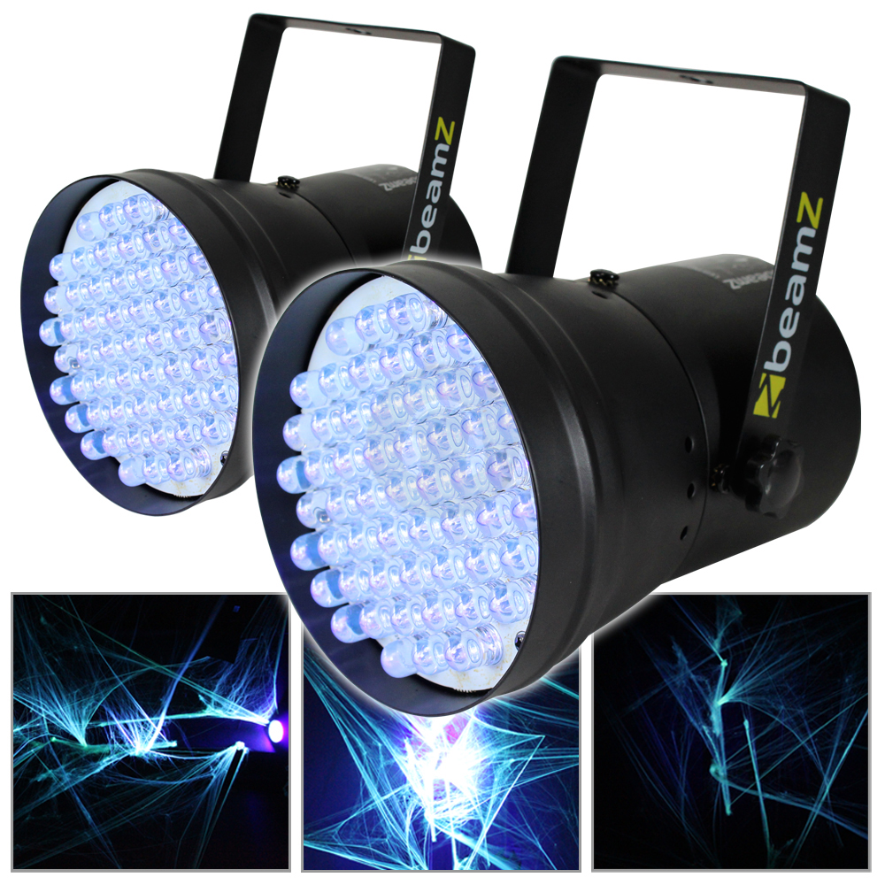 2x Beamz UV Glow LED PAR Can Disco DJ Lights Party Ultraviolet Club Bar Lighting eBay