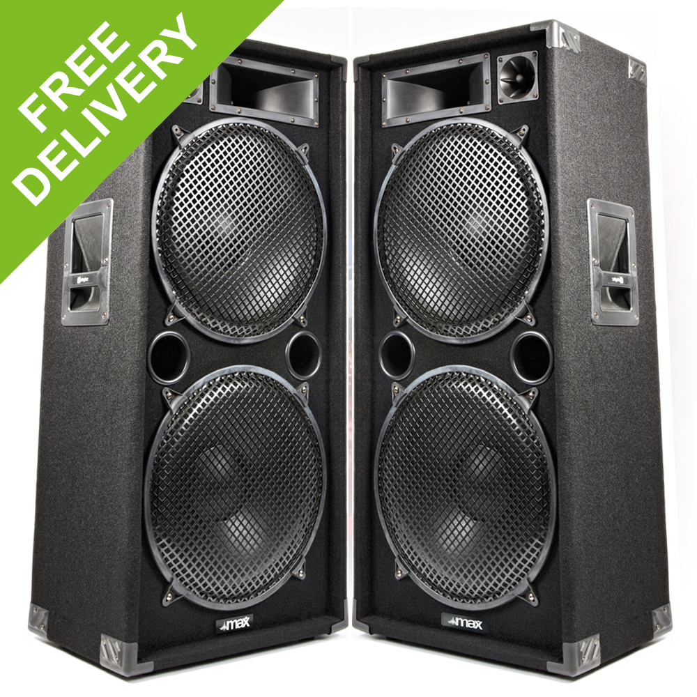 PAIR Max 2x15 4000w Passive DJ BAND KARAOKE PA DISCO Loud Bass Speakers