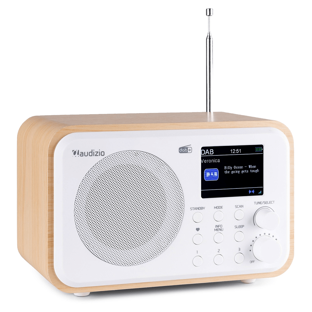 Audizio Milan - White Portable Dab Radio With Bluetooth - Dab+