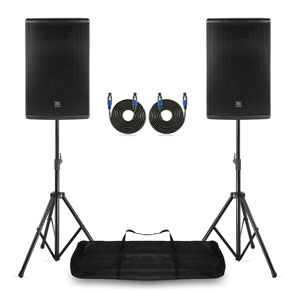 Complete PA System with 15" PD415P Passive Speakers & Stands