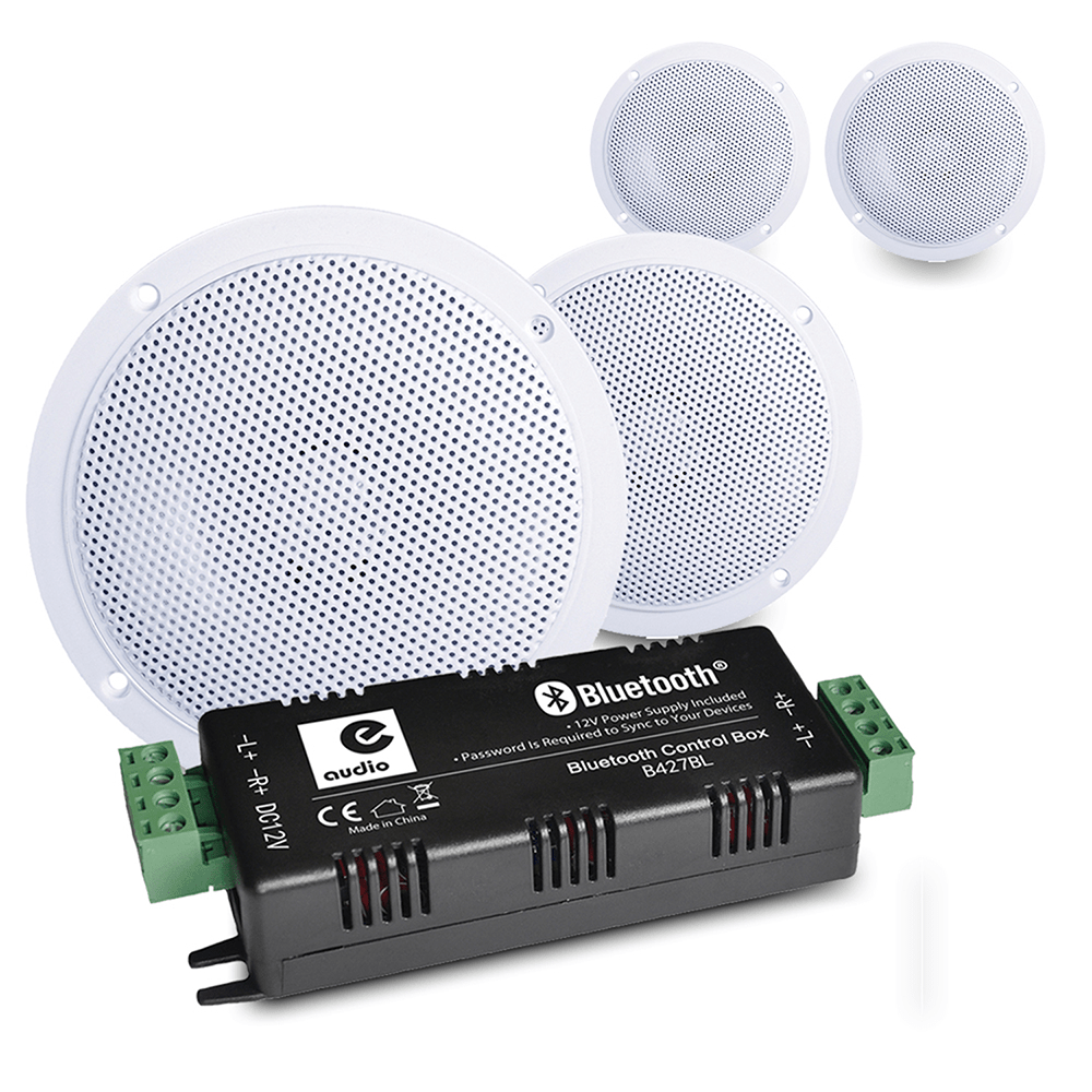 EAudio B300A 4" Waterproof Ceiling Speakers Pair with Bluetooth