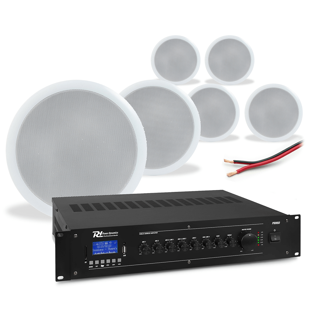 6 x 6.5" Ceiling Speaker System Including Bluetooth Amplifier
