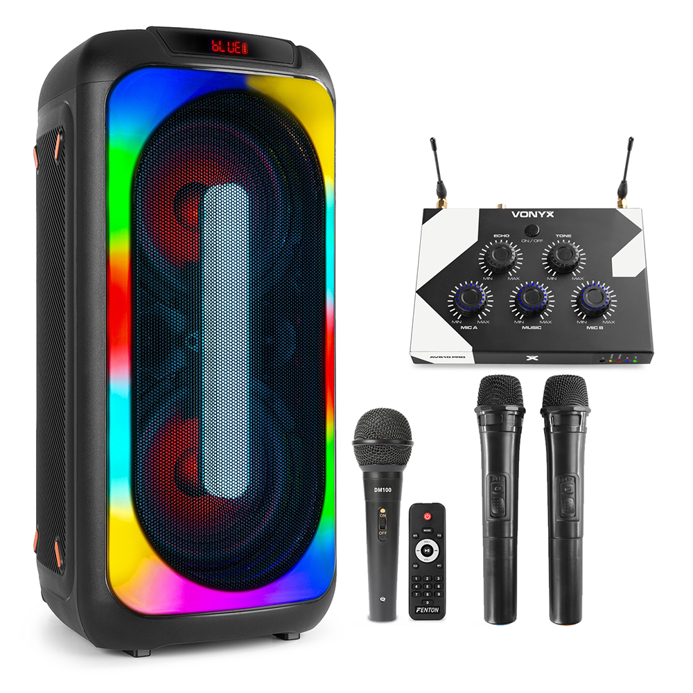 Home Karaoke System with BoomBox500 & AV510 Wireless Mic Setup