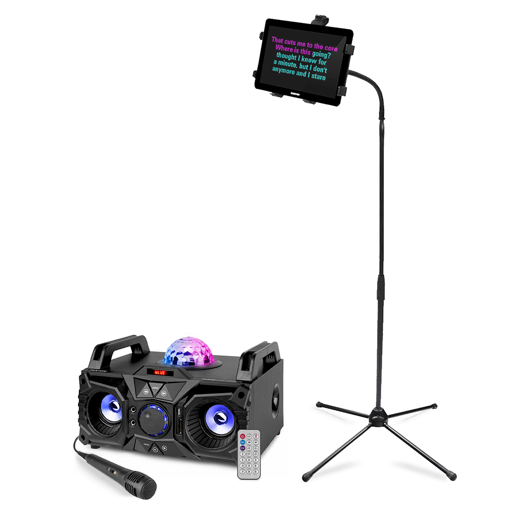 Fenton KAR100 Home Karaoke Setup with Mic & Tablet Stand