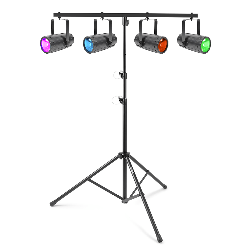 BeamZ Single Moonflower LED Disco Light, Set of 4 & Stand