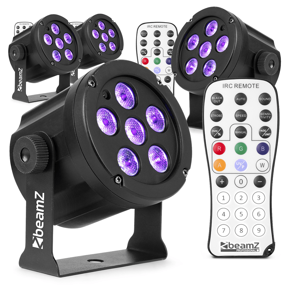 4 x BeamZ SlimPar30UV LED Stage Lighting Package