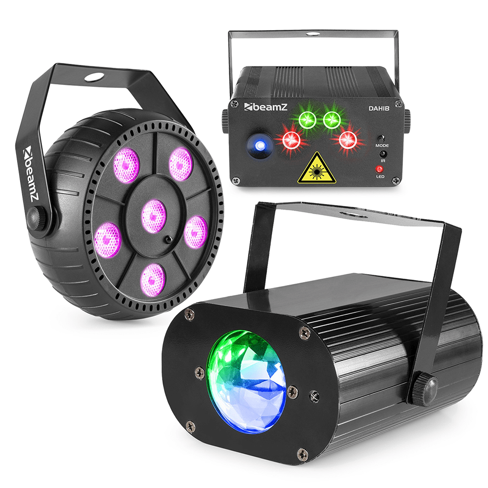 Disco Light Package with Battery Par, Water Wave & Dahib Laser