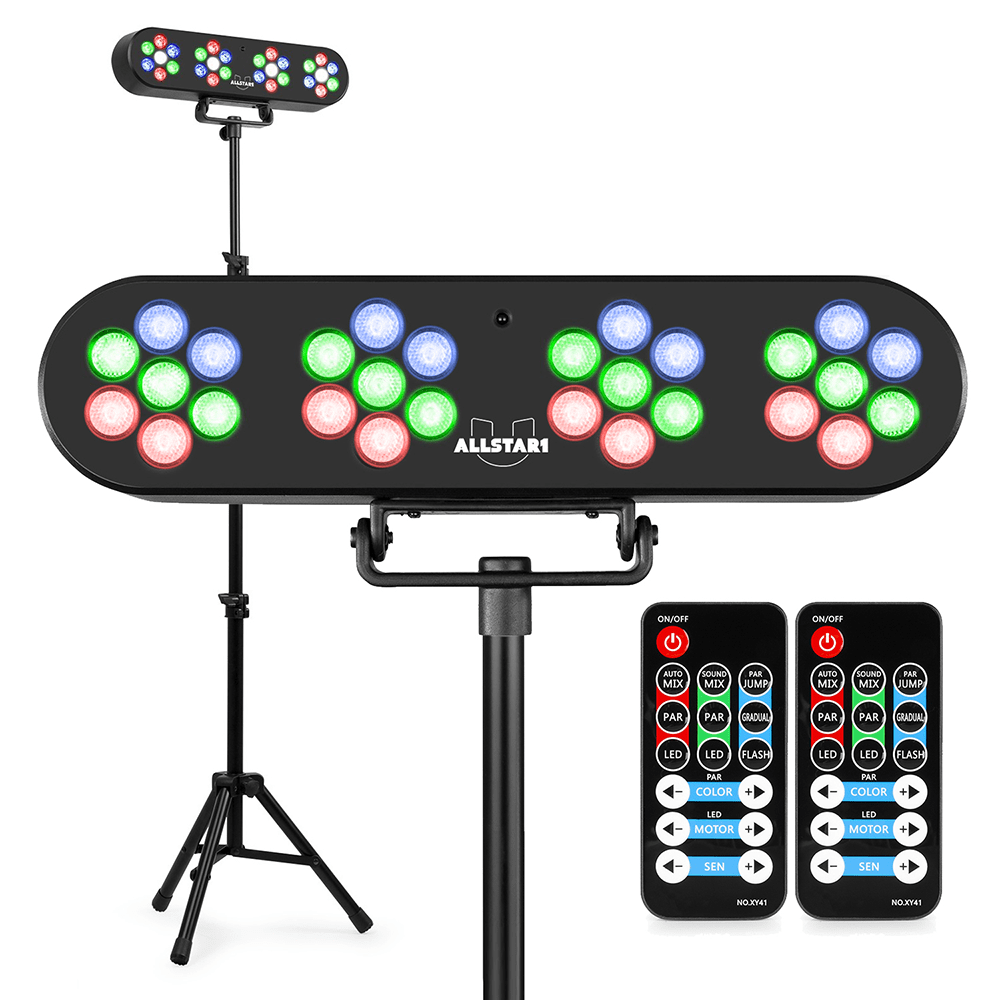 2x Fuzzix AllStar1 LED DJ Disco Party Light Package with Stands