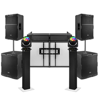 Mobile DJ Setup Package With 15" Speakers, Subs, TV DJ Booth, Lights